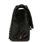 Small Reissue 225 2.55 Double Flap Bag So Black Shiny Crumpled Calfskin Black Hardware