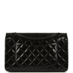 Small Reissue 225 2.55 Double Flap Bag So Black Shiny Crumpled Calfskin Black Hardware