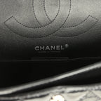 Small Reissue 225 2.55 Double Flap Bag So Black Shiny Crumpled Calfskin Black Hardware