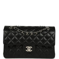 Small Classic Double Flap Bag Black Lambskin Silver Hardware