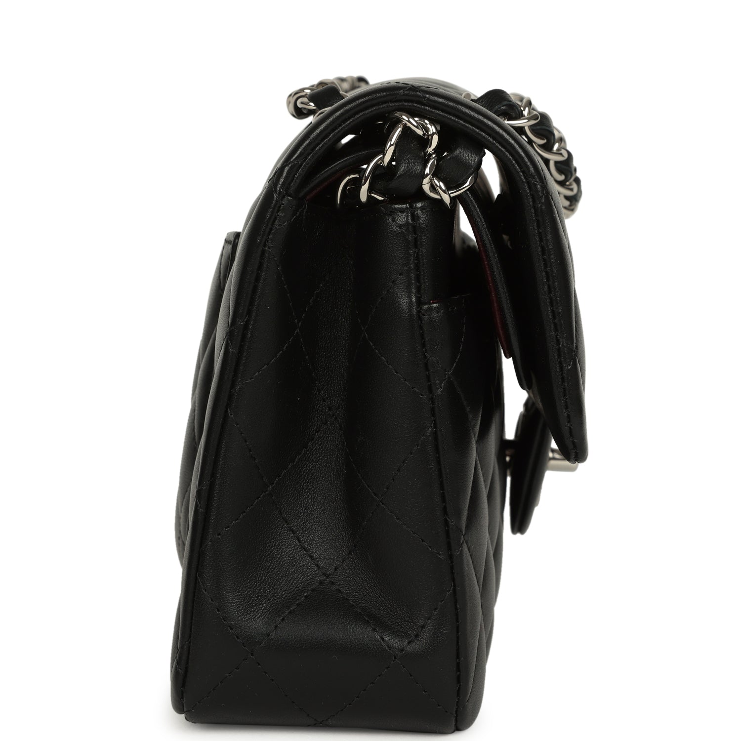 Small Classic Double Flap Bag Black Lambskin Silver Hardware
