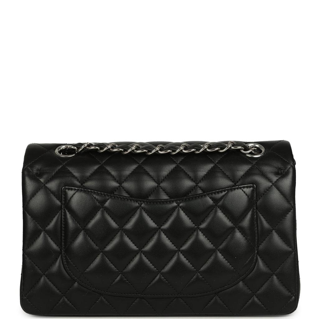 Small Classic Double Flap Bag Black Lambskin Silver Hardware