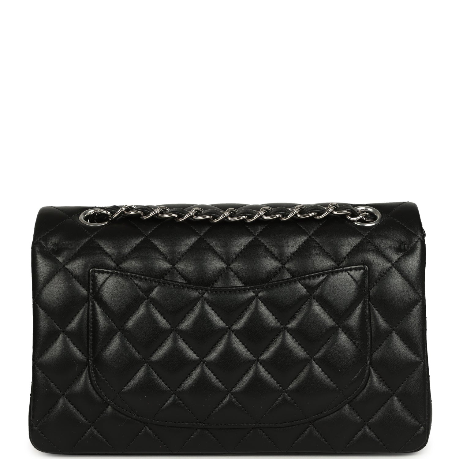 Small Classic Double Flap Bag Black Lambskin Silver Hardware