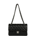 Small Classic Double Flap Bag Black Lambskin Silver Hardware