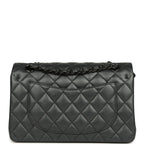 Small Classic Double Flap Bag So Black Iridescent Lambskin Black Hardware