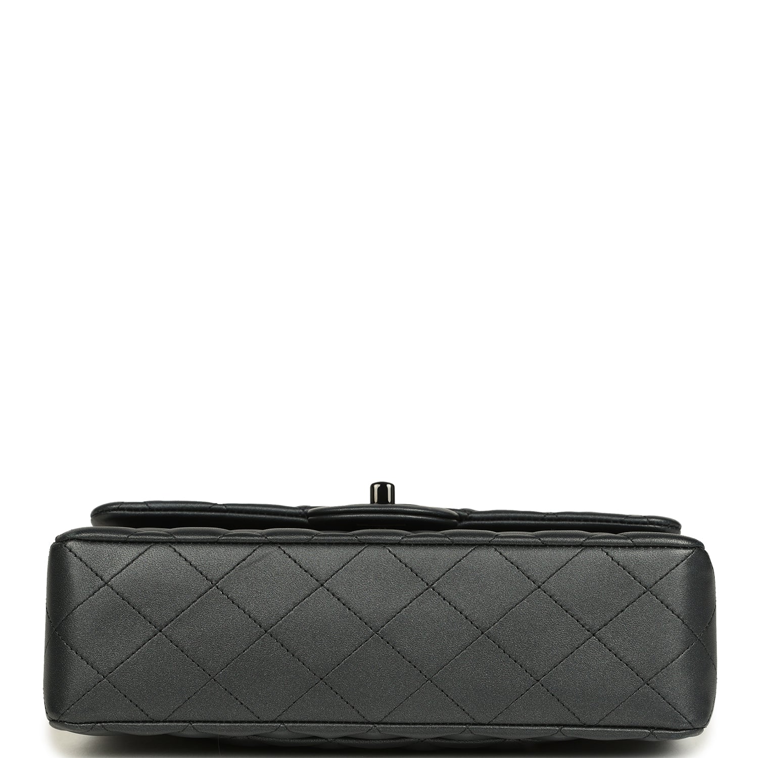 Small Classic Double Flap Bag So Black Iridescent Lambskin Black Hardware