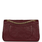 Small "Crush" Reissue 225 2.55 Double Flap Bag Burgundy Lambskin Gold Hardware