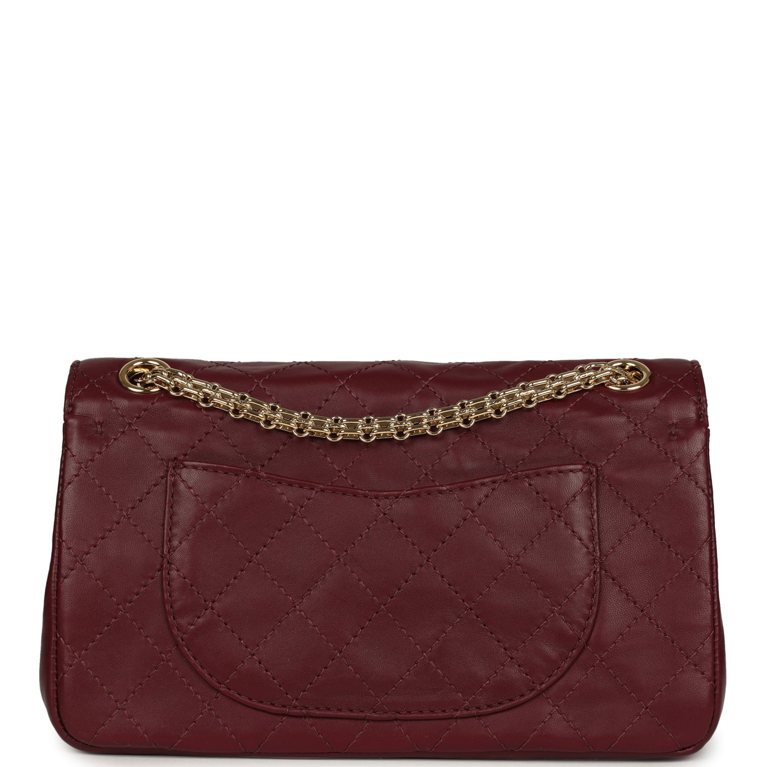 Small "Crush" Reissue 225 2.55 Double Flap Bag Burgundy Lambskin Gold Hardware