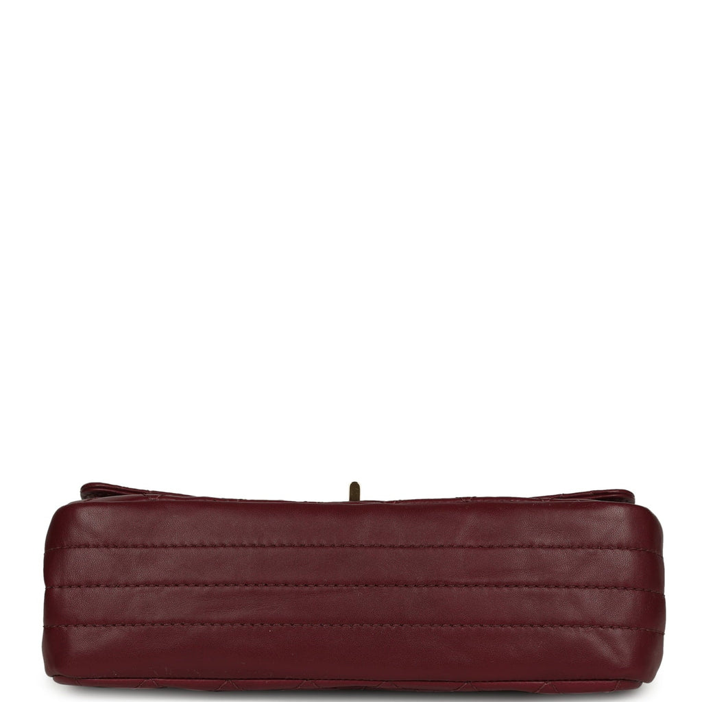 Small "Crush" Reissue 225 2.55 Double Flap Bag Burgundy Lambskin Gold Hardware