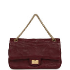 Small "Crush" Reissue 225 2.55 Double Flap Bag Burgundy Lambskin Gold Hardware