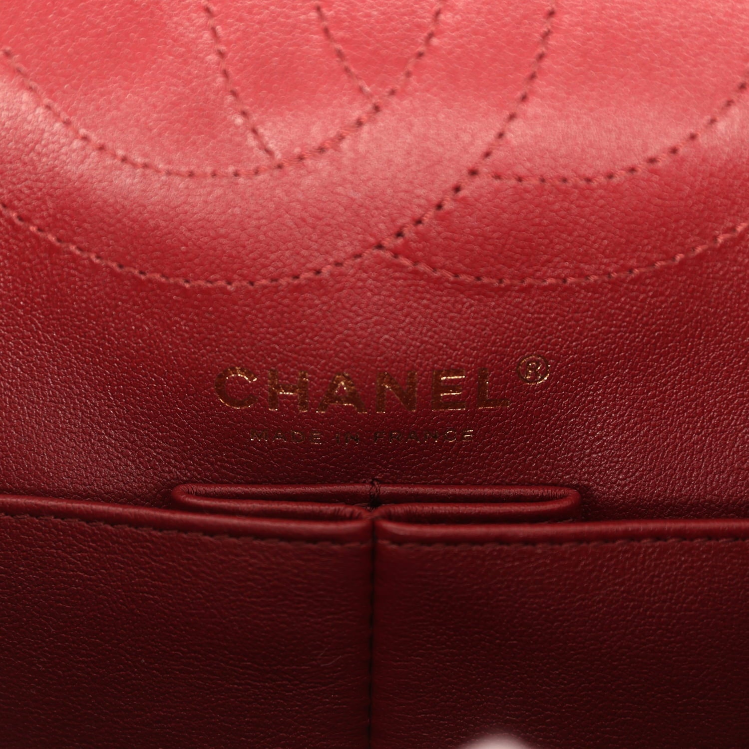 Small "Crush" Reissue 225 2.55 Double Flap Bag Burgundy Lambskin Gold Hardware