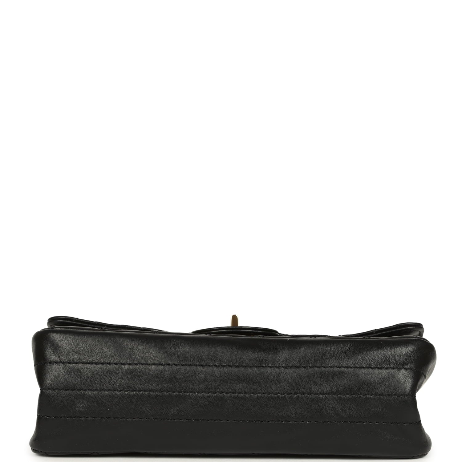 Small "Crush" Reissue 225 2.55 Double Flap Bag Black Lambskin Gold Hardware