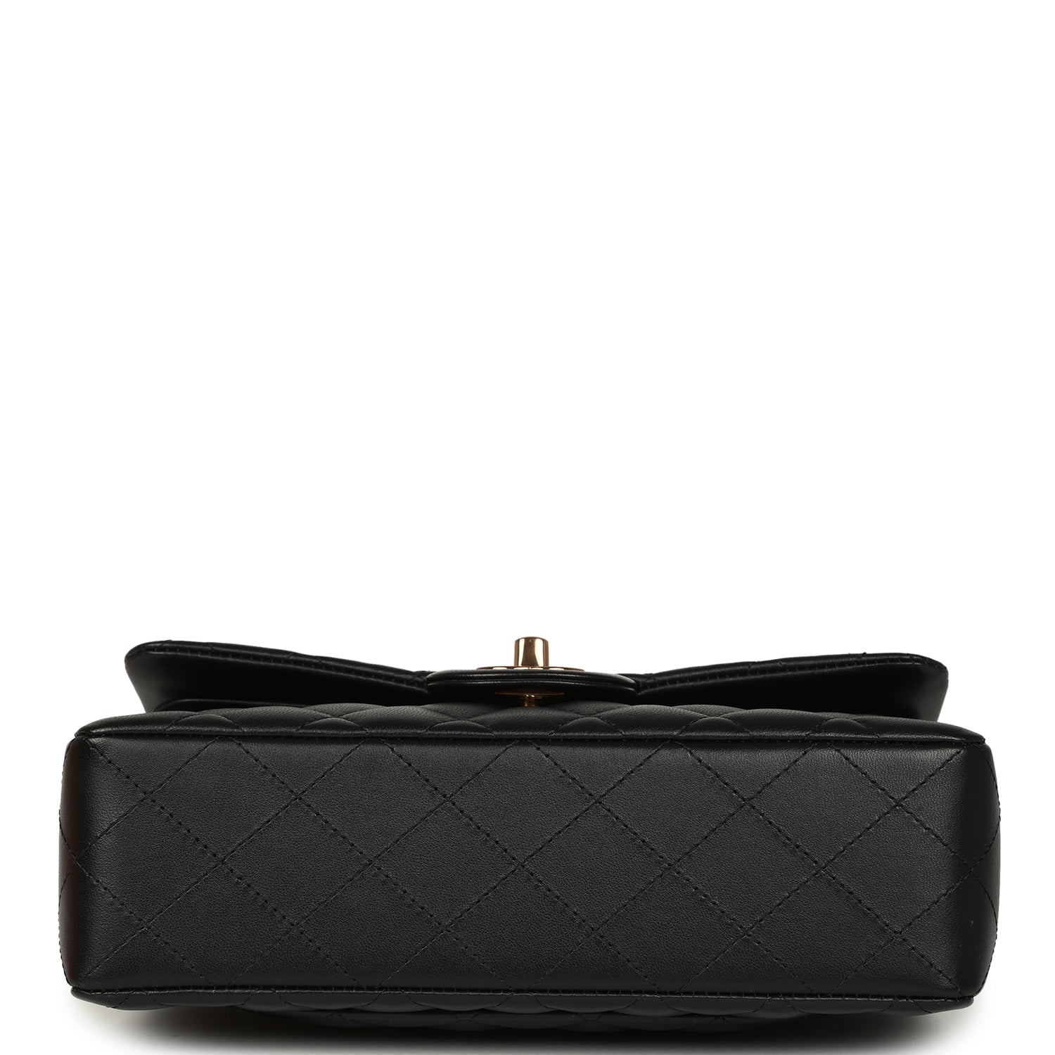 Small Classic Double Flap Bag Black Lambskin Rose Gold Hardware