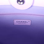 Small Deauville Shopping Tote Pink and Purple Ombre Calfskin Silver Hardware