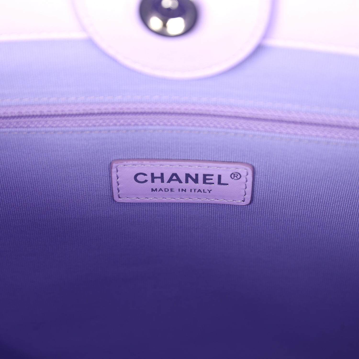 Small Deauville Shopping Tote Pink and Purple Ombre Calfskin Silver Hardware