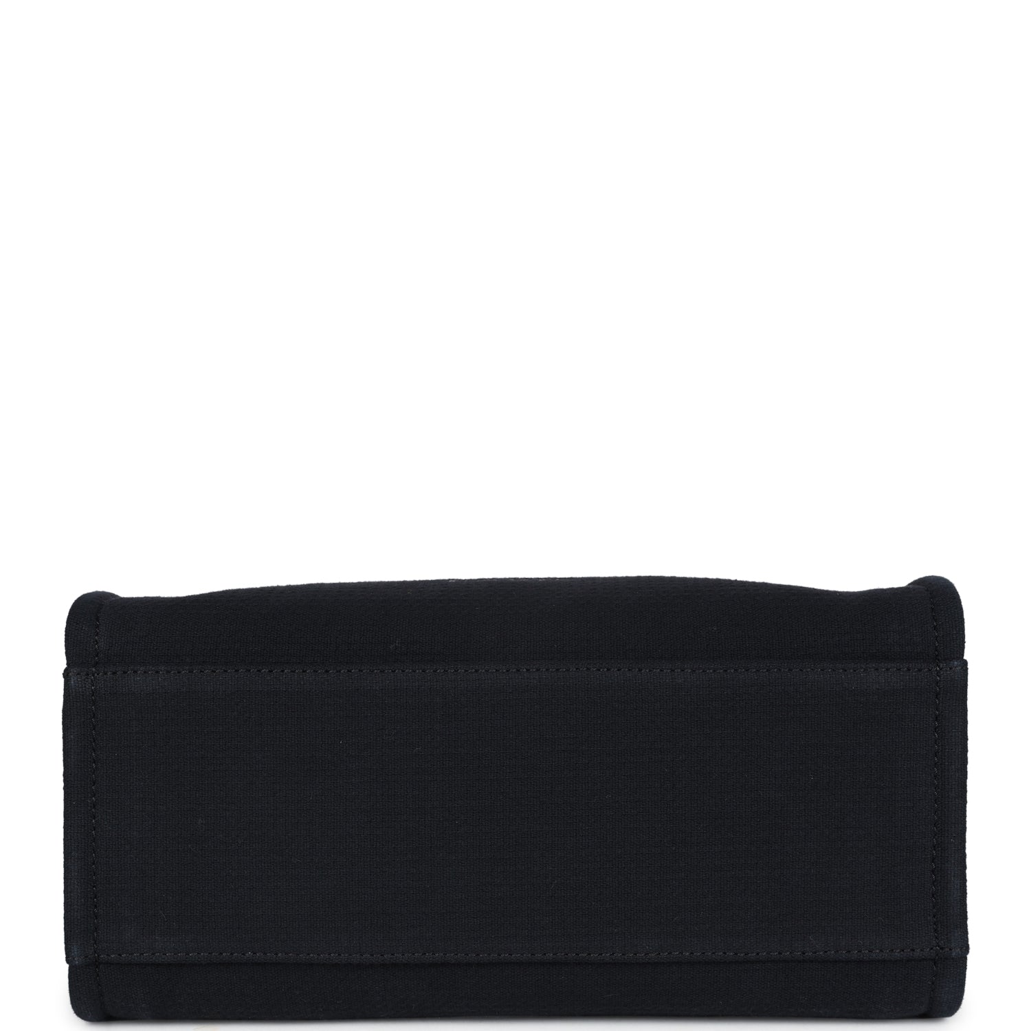 Small Deauville Shopping Tote Black Canvas Light Gold Hardware