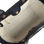 Small Deauville Shopping Tote Black Canvas Light Gold Hardware