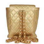 Vintage Duma Backpack Gold Metallic Lambskin Gold Hardware