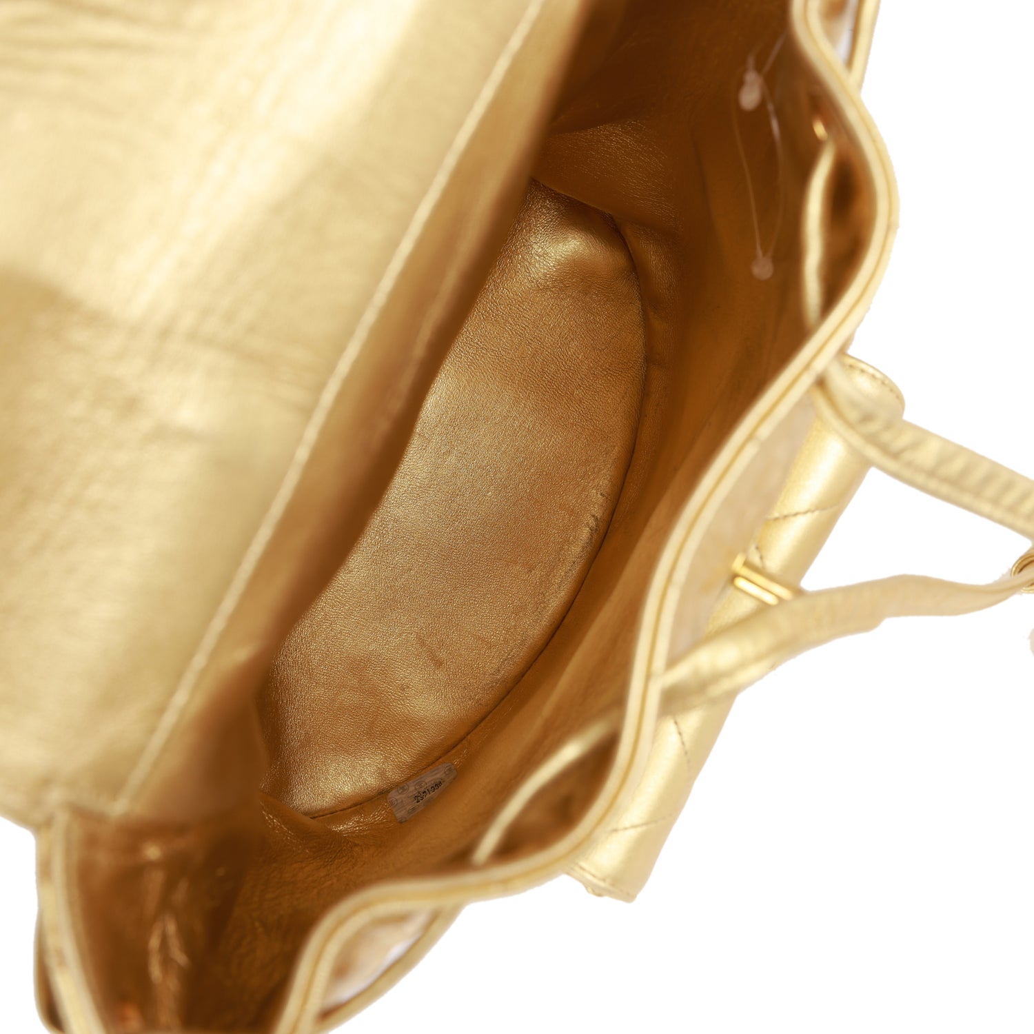 Vintage Duma Backpack Gold Metallic Lambskin Gold Hardware