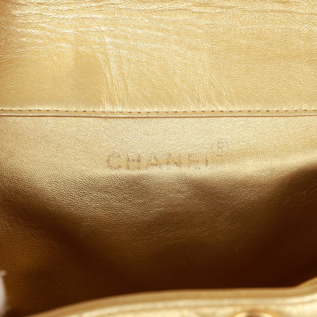 Vintage Duma Backpack Gold Metallic Lambskin Gold Hardware