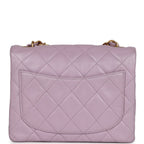 Vintage Mini Square Flap Bag Light Purple Lambskin Matte Gold Hardware