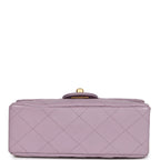 Vintage Mini Square Flap Bag Light Purple Lambskin Matte Gold Hardware