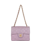 Vintage Mini Square Flap Bag Light Purple Lambskin Matte Gold Hardware