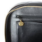 Vintage Lunchbox Vanity Black Patent Leather Gold Hardware