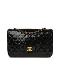 Vintage Small Flap Bag Black Sequin Gold Hardware