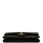 Vintage Small Flap Bag Black Sequin Gold Hardware