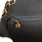 Vintage Small Flap Bag Black Sequin Gold Hardware