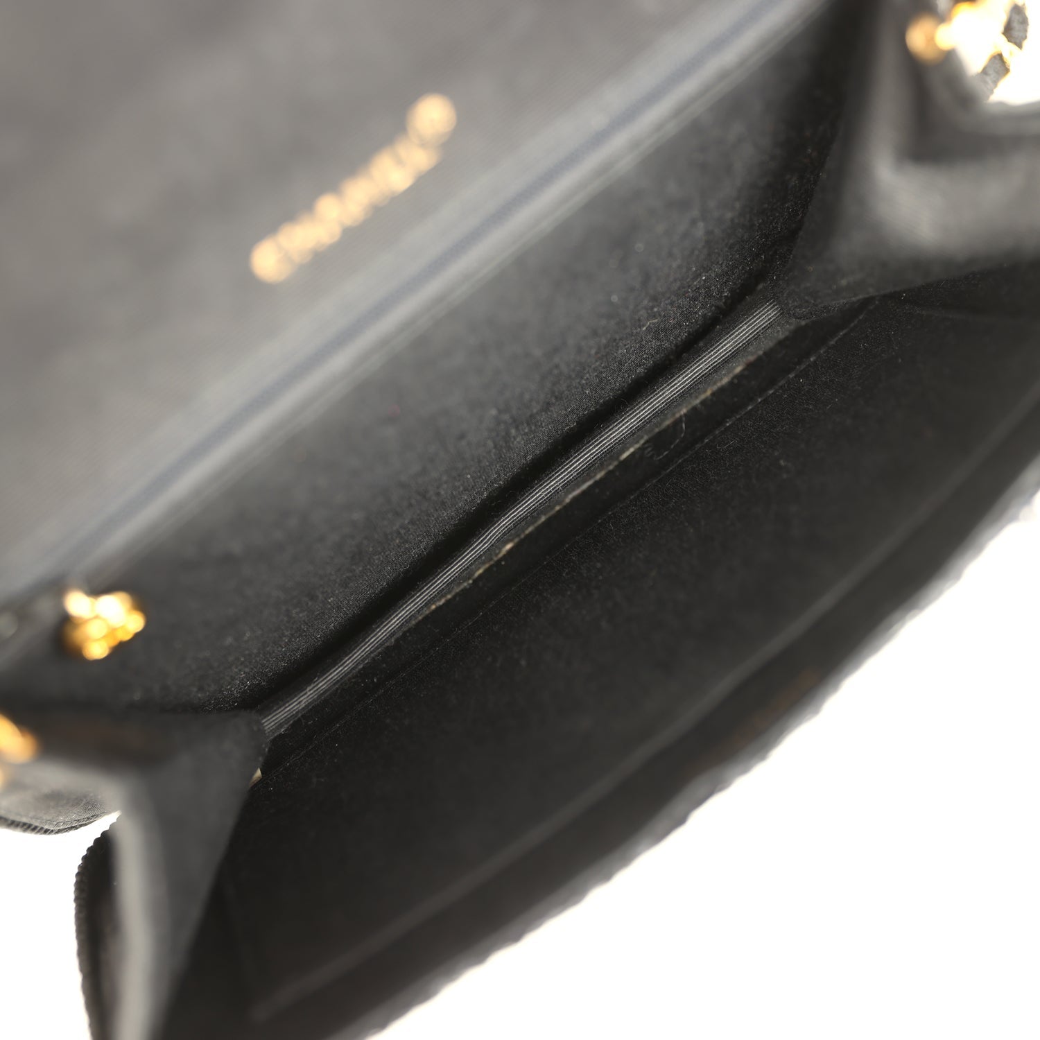 Vintage Small Flap Bag Black Sequin Gold Hardware