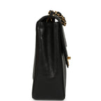 Vintage Jumbo Classic Mademoiselle Vertical Flap Black Caviar Gold Hardware