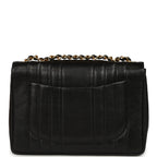 Vintage Jumbo Classic Mademoiselle Vertical Flap Black Caviar Gold Hardware