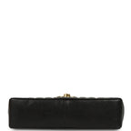 Vintage Jumbo Classic Mademoiselle Vertical Flap Black Caviar Gold Hardware
