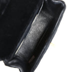 Vintage Micro Kelly Child Flap Bag Black Velvet Gold Hardware