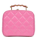 Vintage Lunchbox Vanity Bag Pink Patent Gold Hardware