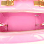 Vintage Lunchbox Vanity Bag Pink Patent Gold Hardware