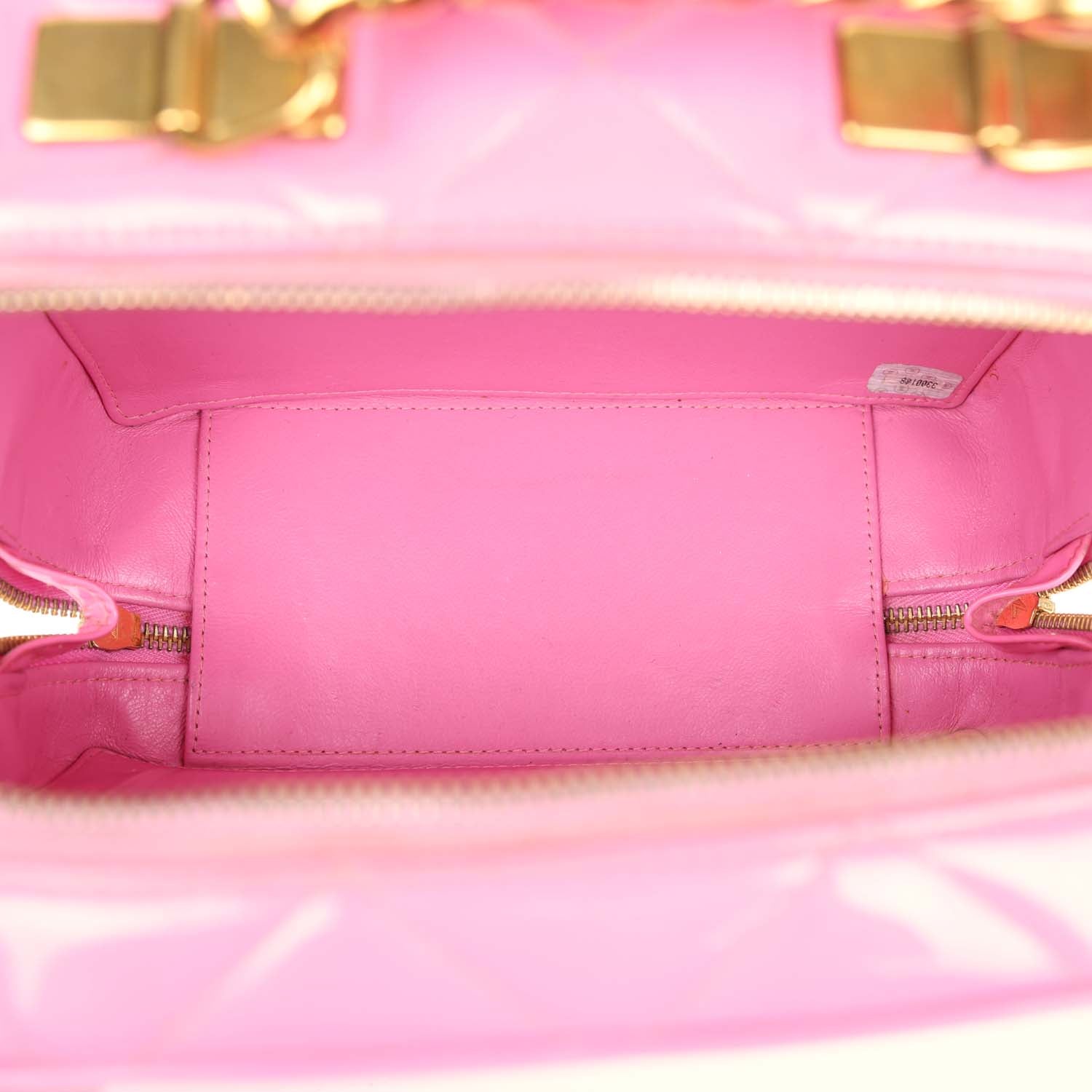 Vintage Lunchbox Vanity Bag Pink Patent Gold Hardware