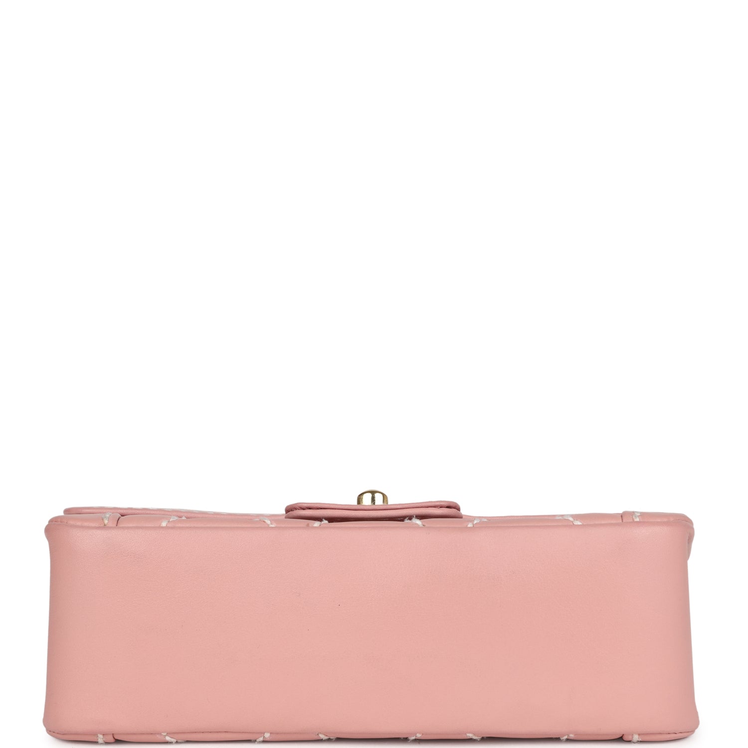Vintage Mini Wild Stitch Surpique Top Handle Flap Bag Pink Calfskin Gold Hardware