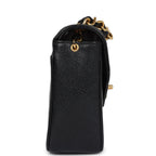 Vintage Square Chevron Envelope Flap Bag Black Caviar Gold Hardware