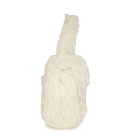 Vintage Micro Kelly Child White Rabbit Fur Gold Hardware