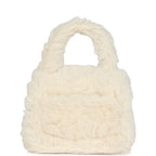 Vintage Micro Kelly Child White Rabbit Fur Gold Hardware