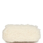 Vintage Micro Kelly Child White Rabbit Fur Gold Hardware