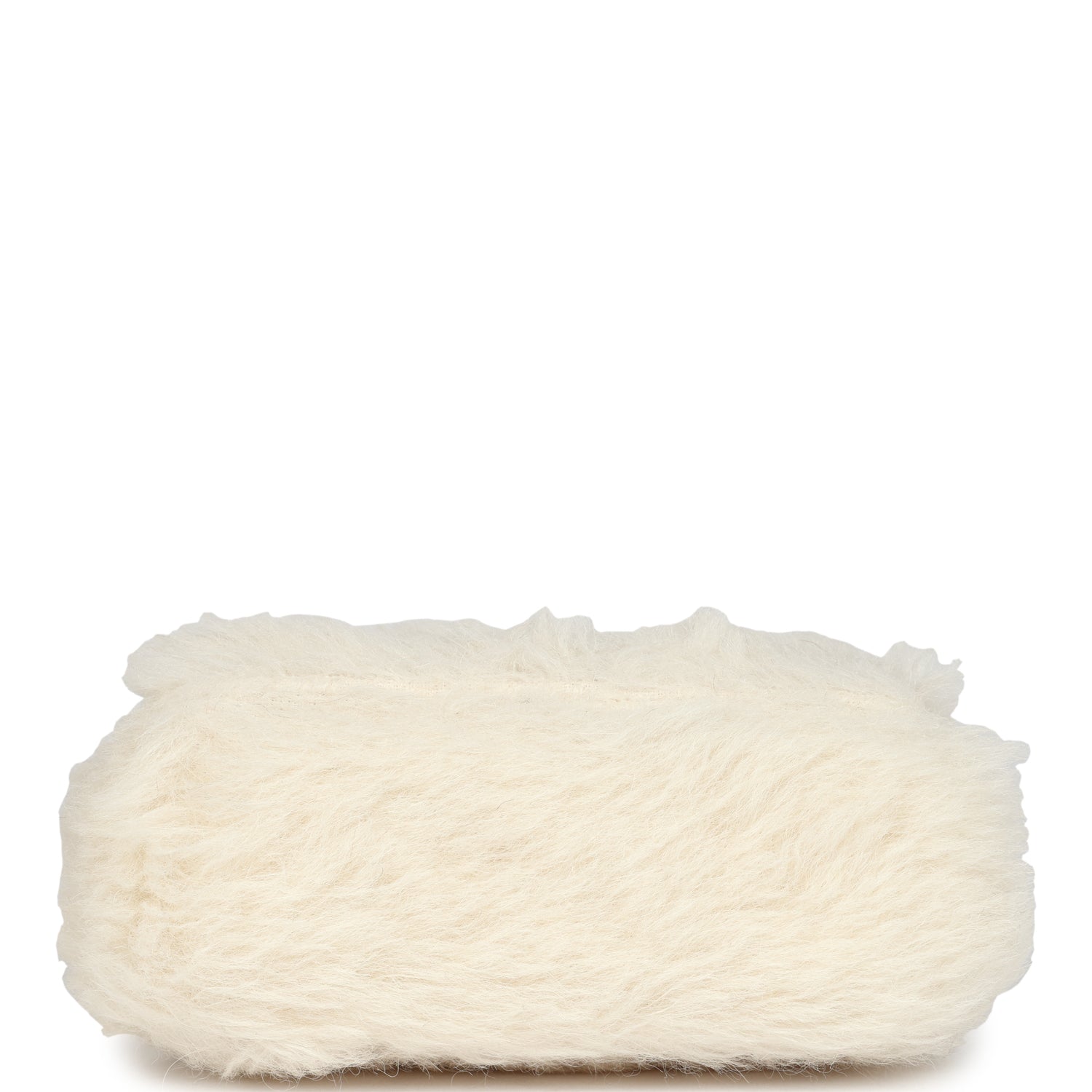 Vintage Micro Kelly Child White Rabbit Fur Gold Hardware