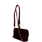 Vintage Medium Classic Flap Backpack Burgundy Velvet Gold Hardware
