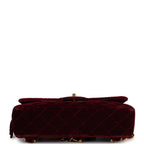 Vintage Medium Classic Flap Backpack Burgundy Velvet Gold Hardware