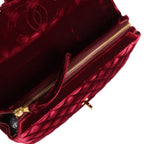 Vintage Medium Classic Flap Backpack Burgundy Velvet Gold Hardware