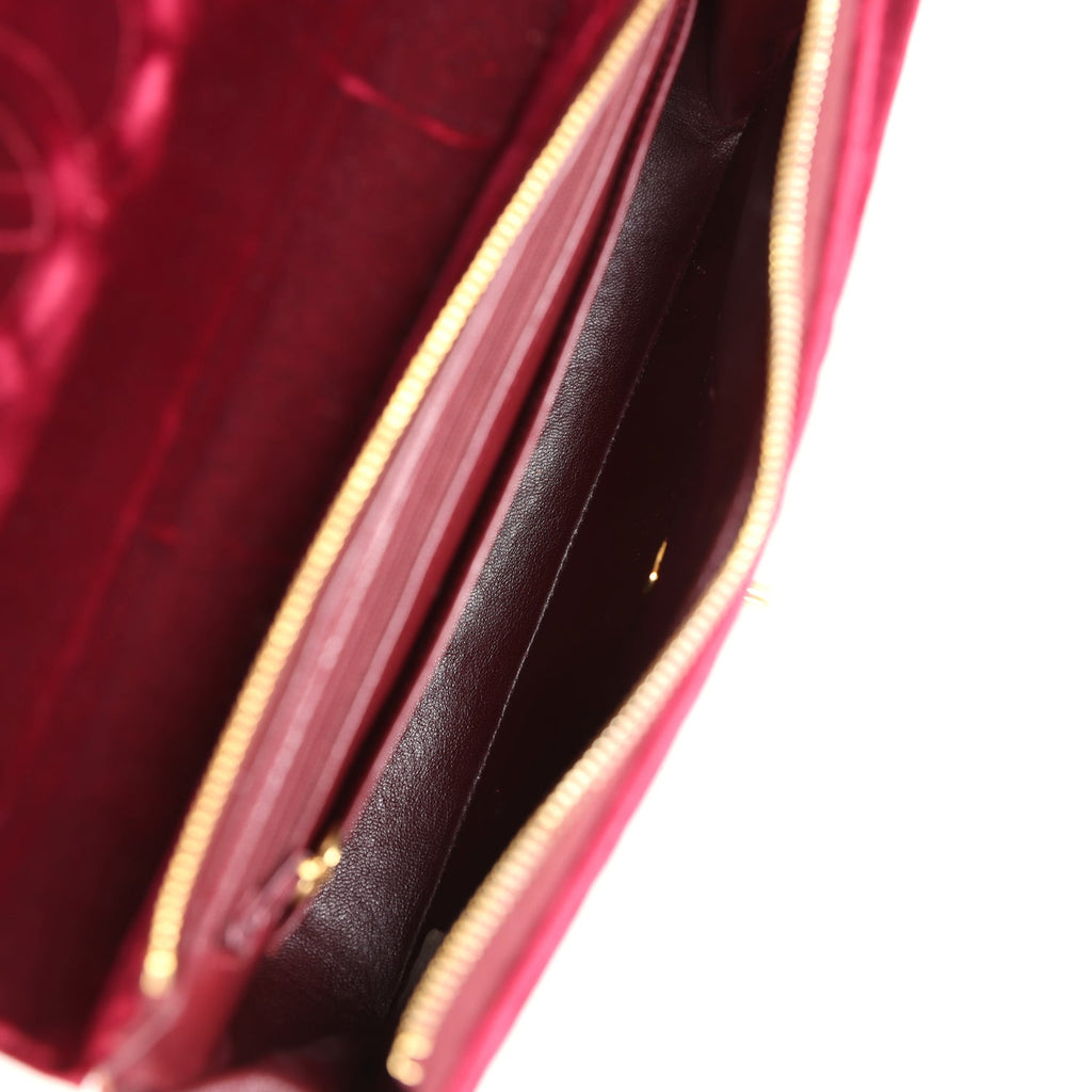 Vintage Medium Classic Flap Backpack Burgundy Velvet Gold Hardware