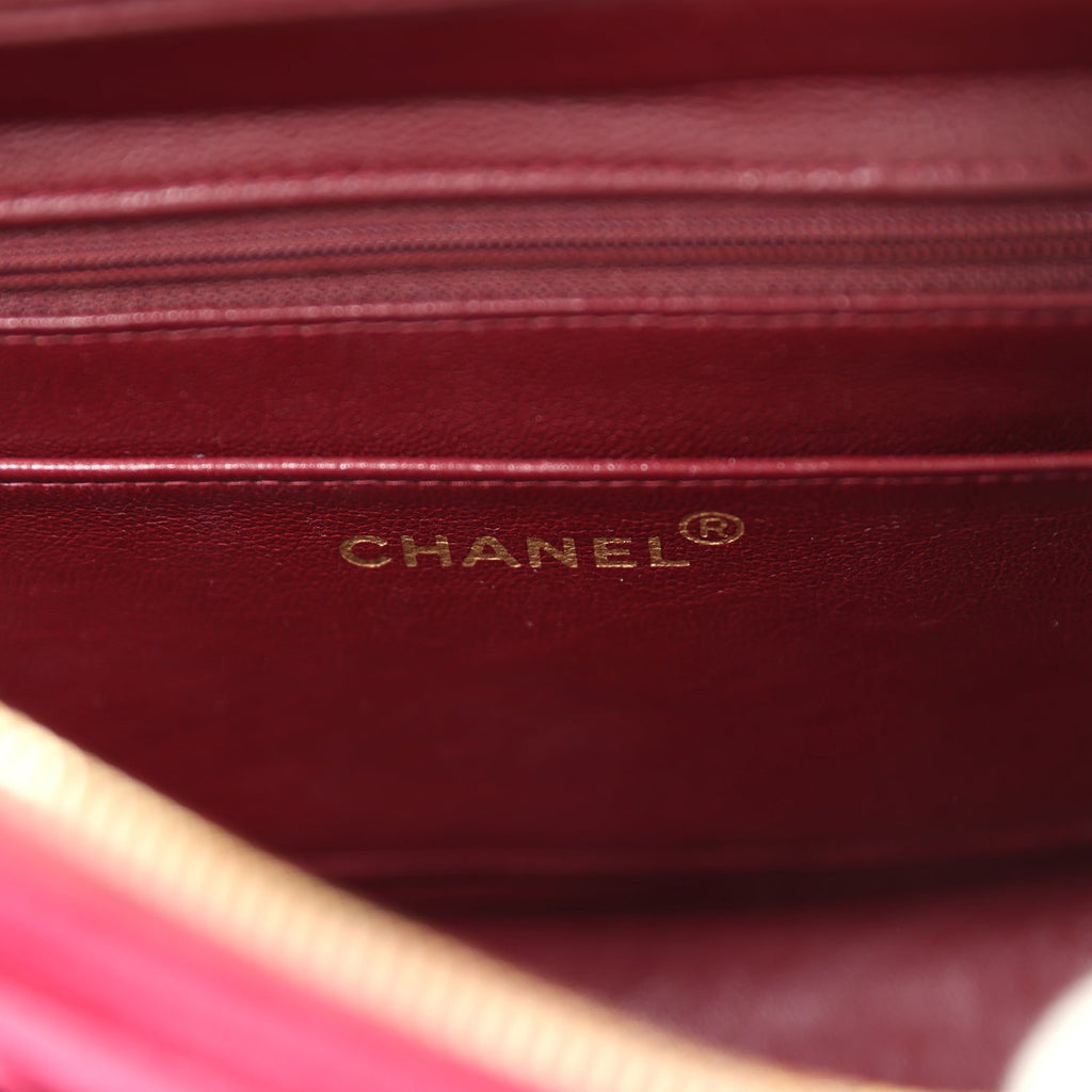 Vintage Medium Classic Flap Backpack Burgundy Velvet Gold Hardware